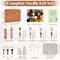 62 Pcs Needle Felting Kit, Felting Kits for Beginners Adult Including 24 Colors Wool Roving, Felt Needles, Felt Pad, Needle Handles, Finger Beds, Keychains, Fake Eyes, Storage Bag, Instruction